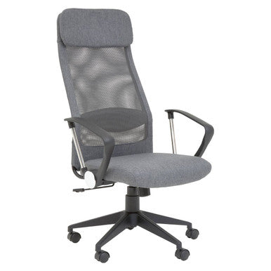 Grey Mesh and Fabric Home Office Chair
