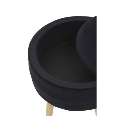 Black Velvet Storage Stool