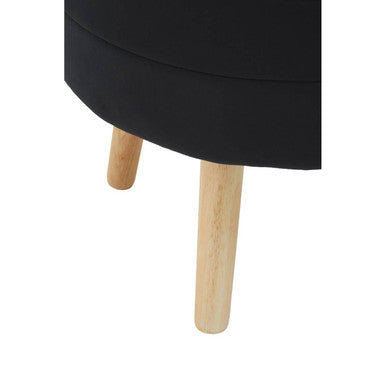 Black Velvet Storage Stool