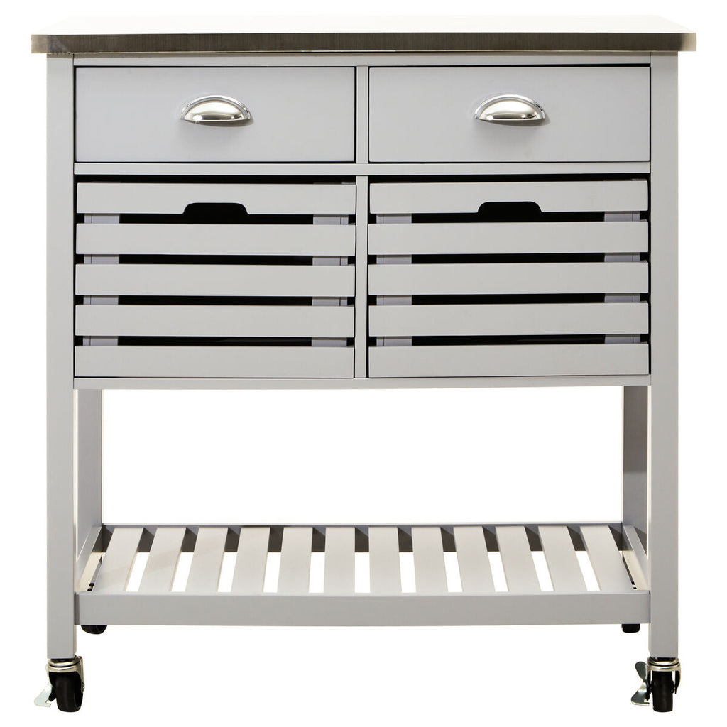 Grey Kitchen Trolley on Wheels