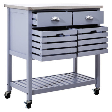 Grey Kitchen Trolley on Wheels