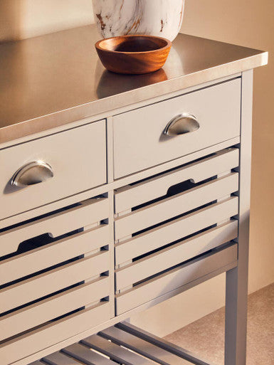 Grey Kitchen Trolley on Wheels