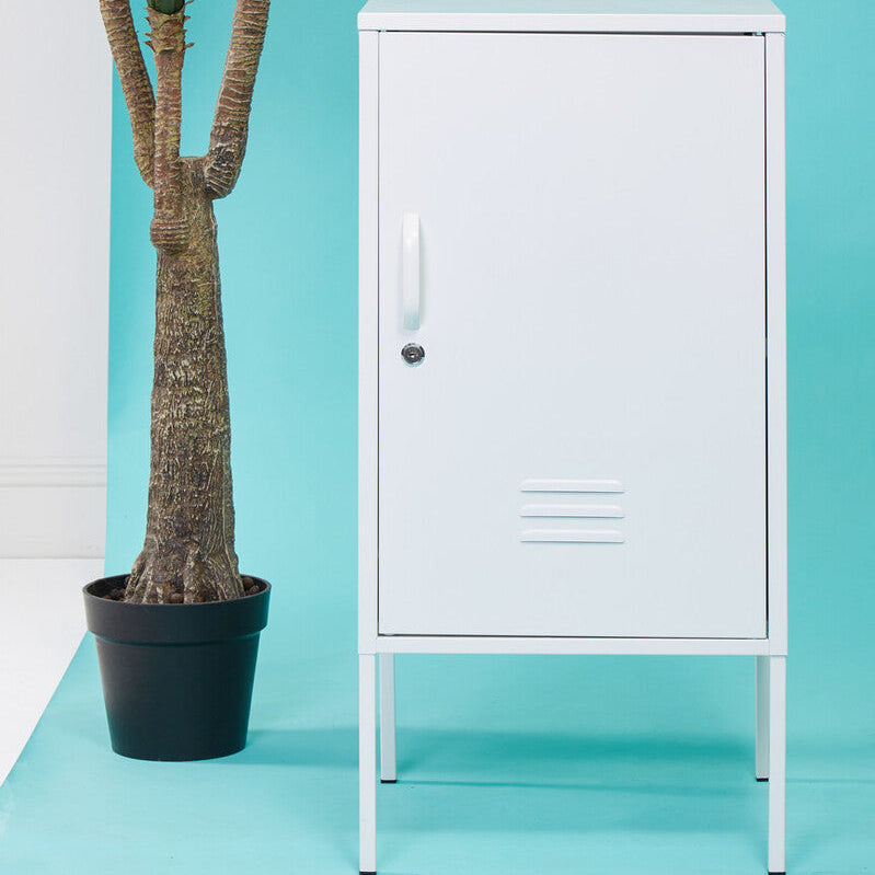 One Door White Storage Cabinet