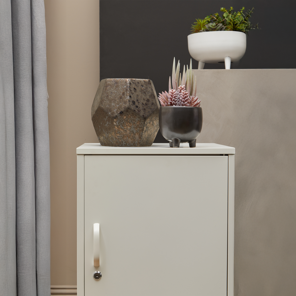 One Door White Storage Cabinet
