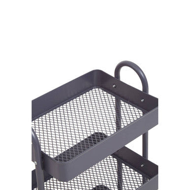 Three Tier Grey Metal Trolley