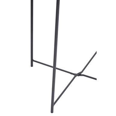Grey Round Metal Side Table with Cross Base