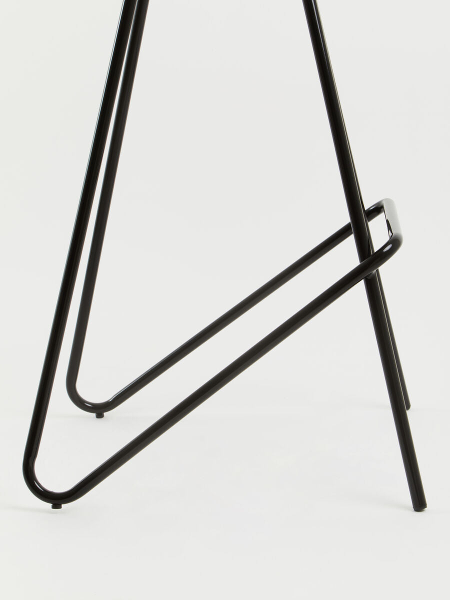 Elm Wood Bar Stool with Black Frame