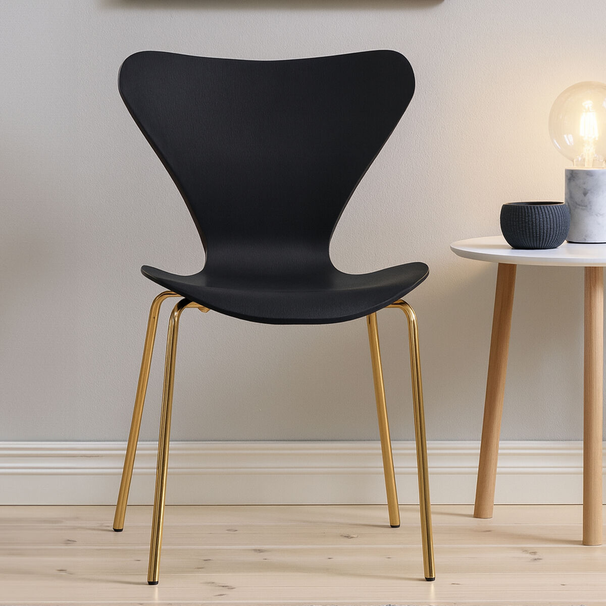 Laila Dining Chair with Black Seat