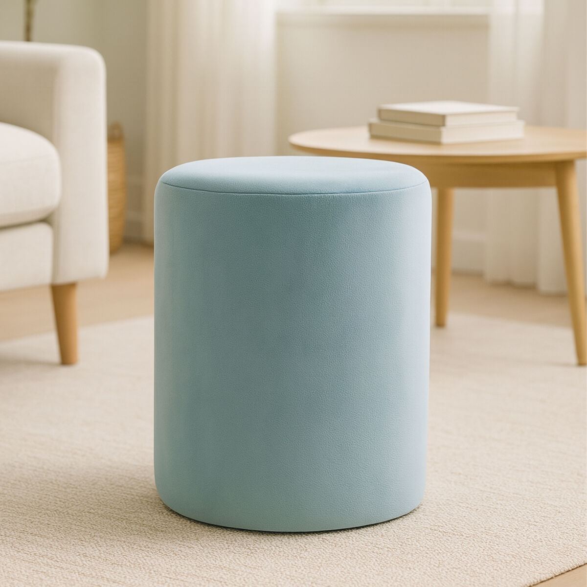 Blue Velvet Pouffe