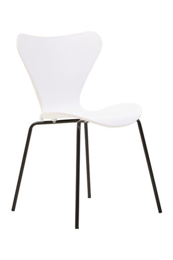 White Seat Dining Chair with Black Legs