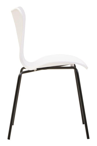 White Seat Dining Chair with Black Legs