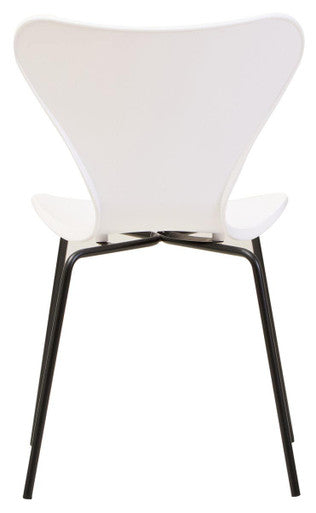 White Seat Dining Chair with Black Legs