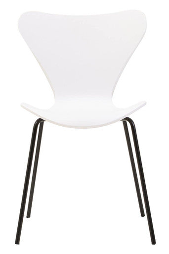 White Seat Dining Chair with Black Legs
