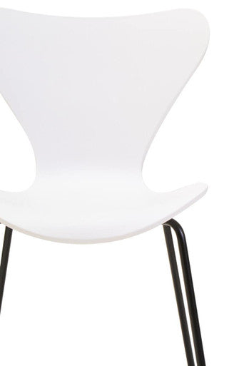 White Seat Dining Chair with Black Legs