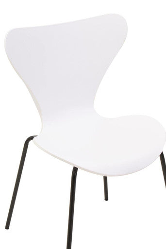 White Seat Dining Chair with Black Legs