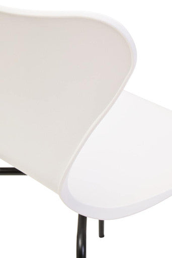 White Seat Dining Chair with Black Legs