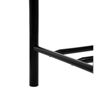 Natural Rope and Black Wood Small Bench