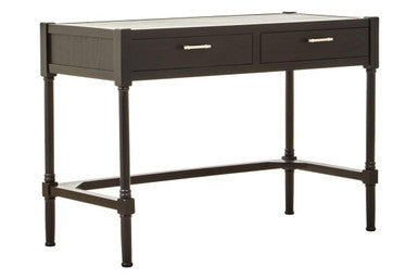 Two Drawer Black Desk with Classic Legs