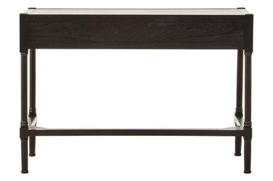 Two Drawer Black Desk with Classic Legs