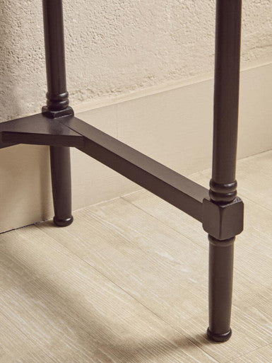 Two Drawer Black Desk with Classic Legs
