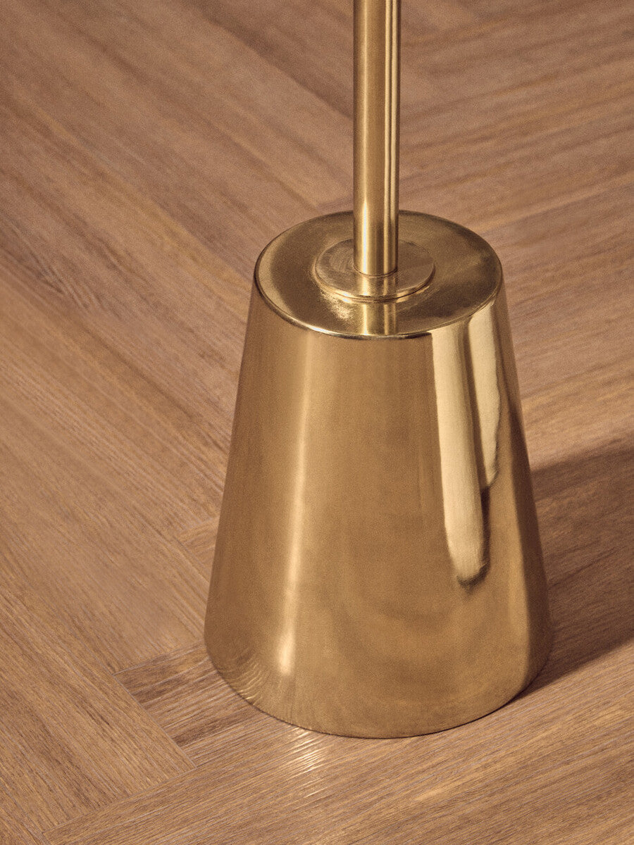 Black Marble Effect Side Table with Gold Base