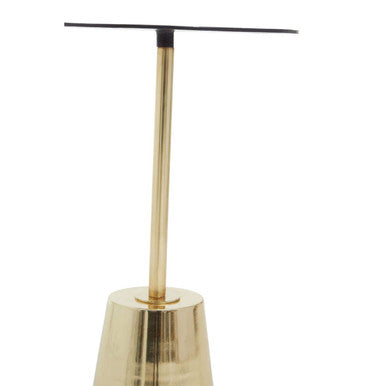 Black Marble Effect Side Table with Gold Base