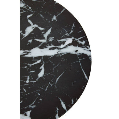 Black Marble Effect Side Table with Gold Base