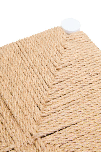 Natural Rope and White Wood Stool