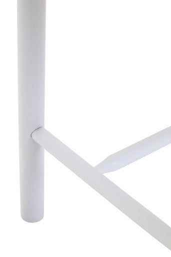 Natural Rope and White Wood Stool