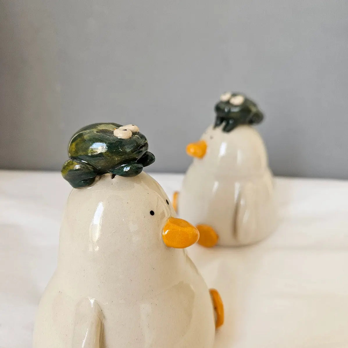 Rhydian with the Amphibian Frog Duck Ceramic Ornament