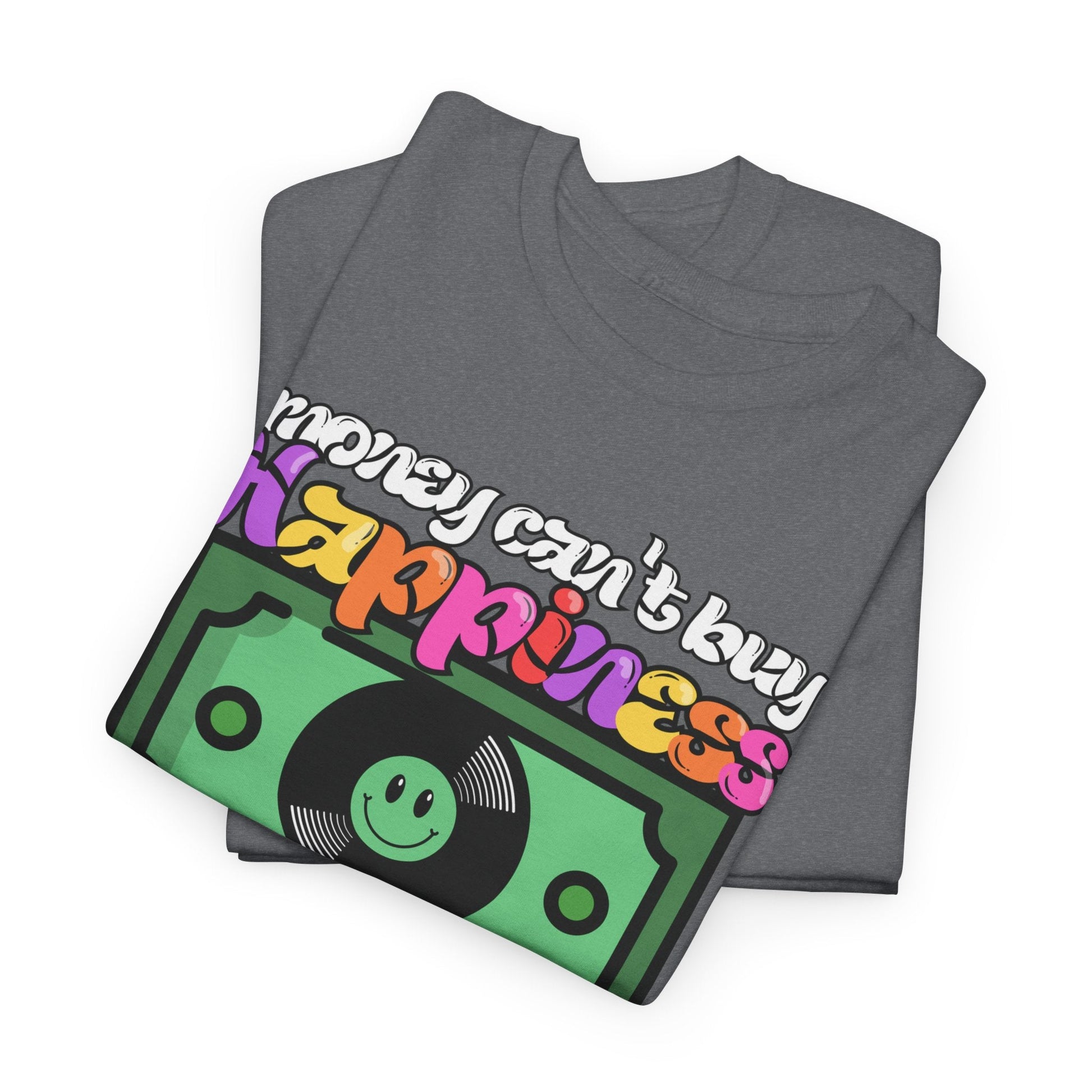 Money Can't Buy Happiness Men's Vinyl Record T-Shirt