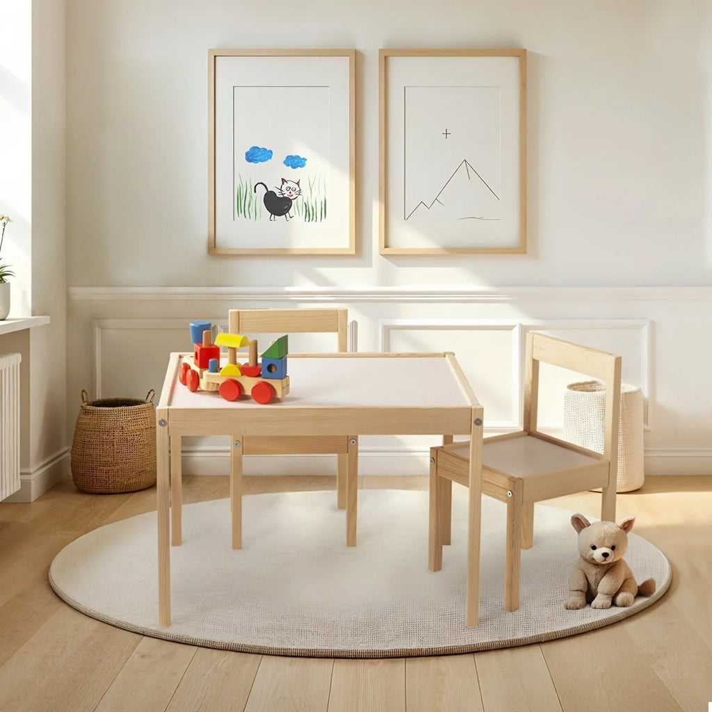 Montessori Wooden Table and Chair Set for Kids