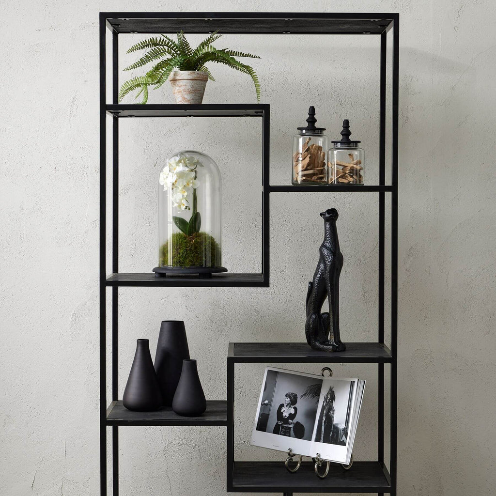 Slender matte black glass vase, hand-blown artisan decor for modern floral arrangements. by Sostter at brixbailey.com