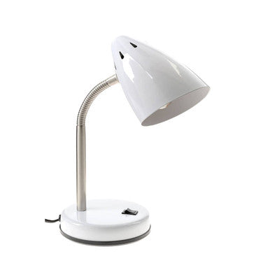 White Gloss Desk Lamp with Adjustable Head