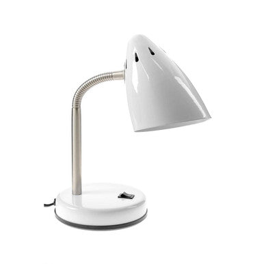 White Gloss Desk Lamp with Adjustable Head