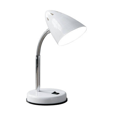 White Gloss Desk Lamp with Adjustable Head