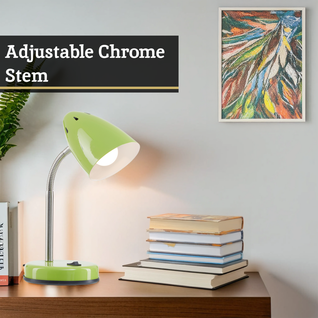 Green Gloss Desk Lamp with Adjustable Arm