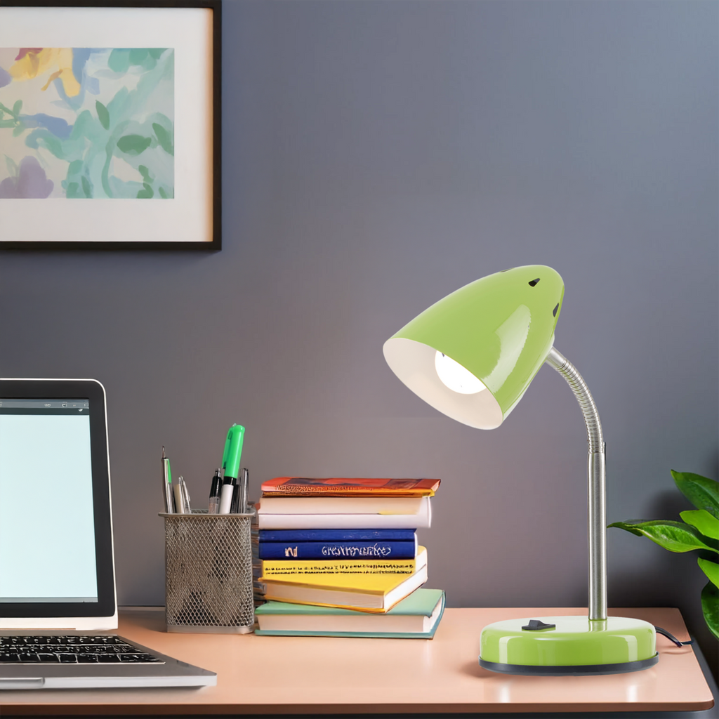 Green Gloss Desk Lamp with Adjustable Arm