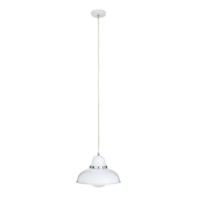 Jasper White Pendant Light with Chrome Detail
