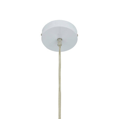 Jasper White Pendant Light with Chrome Detail