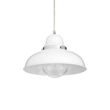 Jasper White Pendant Light with Chrome Detail