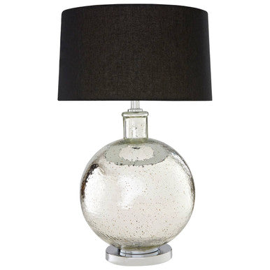 Glass Table Lamp with Black Shade