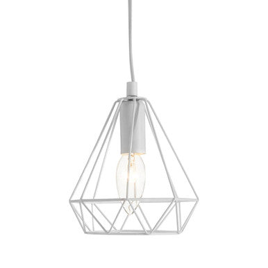 White Metal Wire Pendant Light