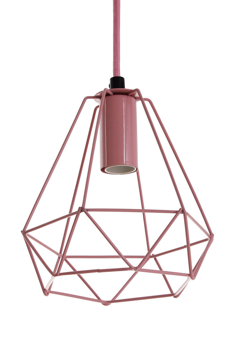 Pink Metal Wire Pendant Light