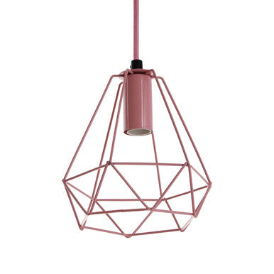 Pink Metal Wire Pendant Light