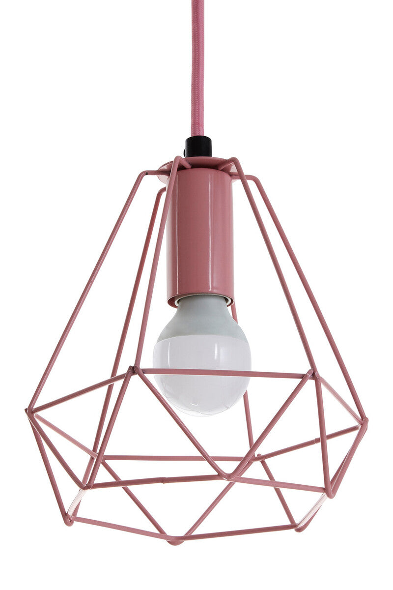 Pink Metal Wire Pendant Light