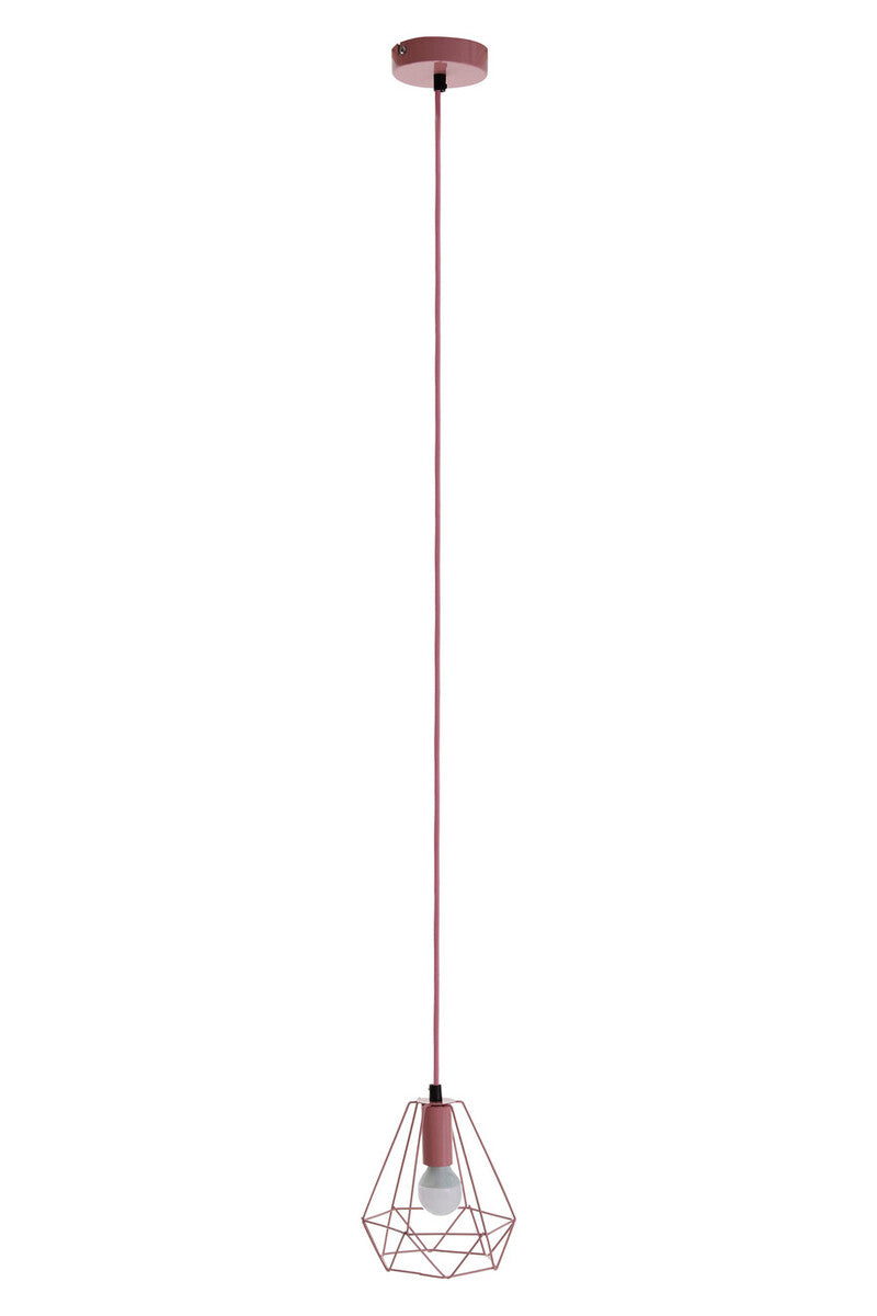 Pink Metal Wire Pendant Light