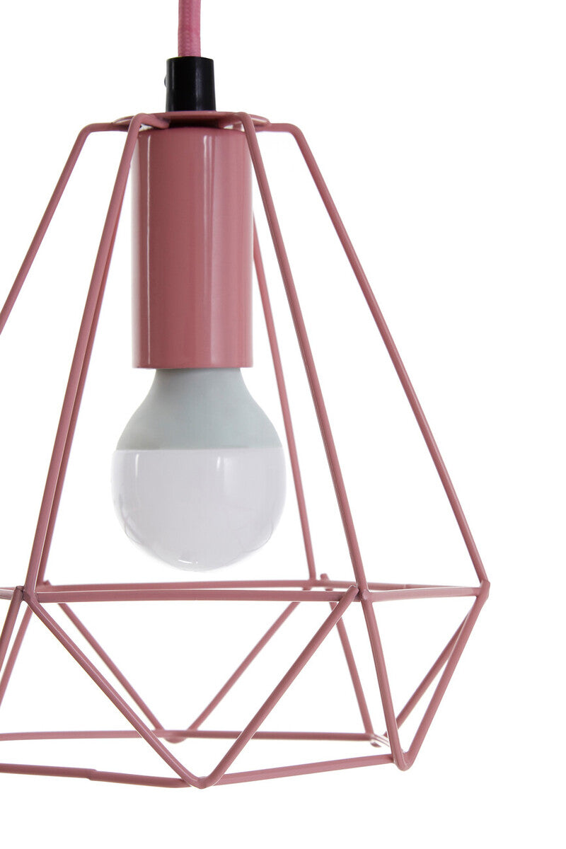Pink Metal Wire Pendant Light