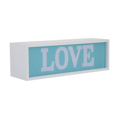 Love LED Light Box in White and Blue