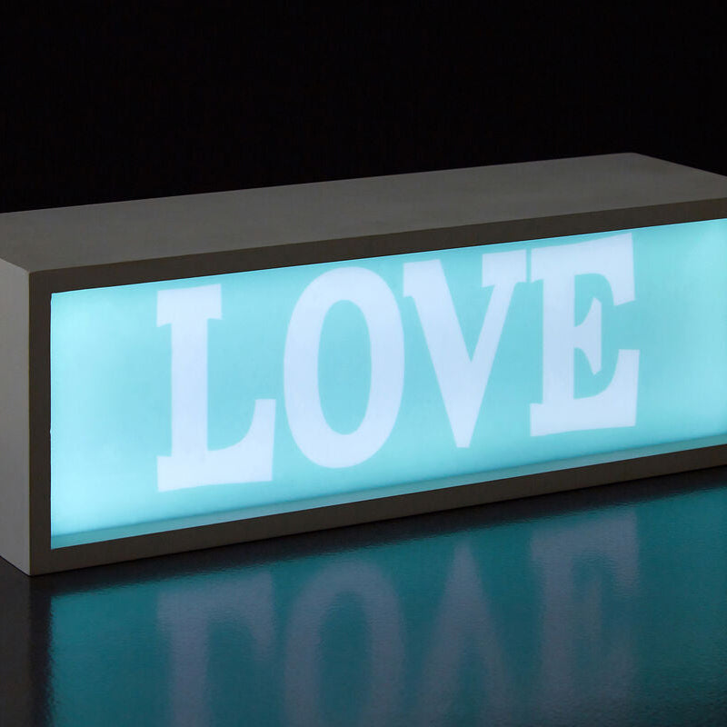 Love LED Light Box in White and Blue